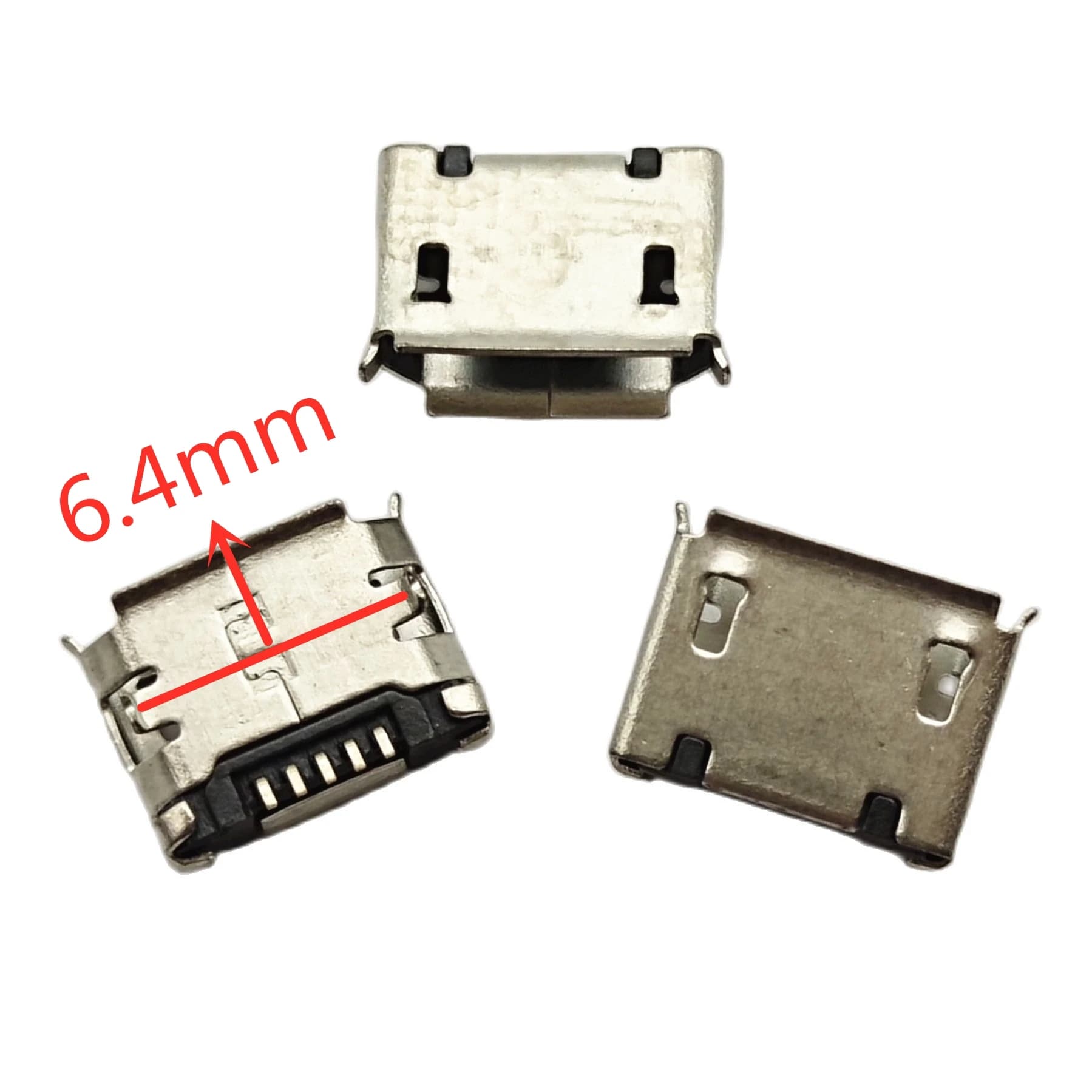 50 pz micro USB mini connettore 5pin 6.4mm ago corto 5P DIP2 porta dati porta di ricarica mini connettore usb per spina terminale mobile