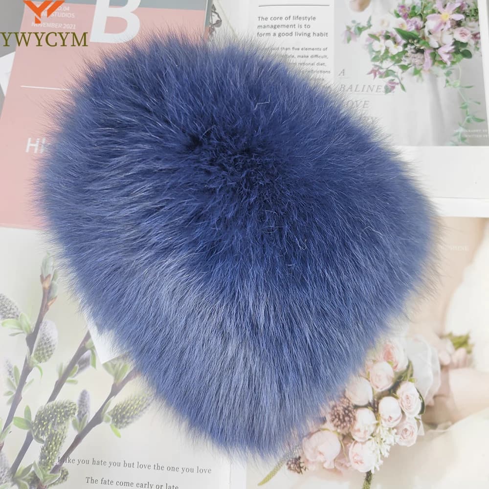 Vendita calda Cappello invernale 100% vera pelliccia di volpe argento naturale berretto di pelliccia lavorato a maglia da donna cappello di pelliccia di volpe orecchio femminile caldo inverno must