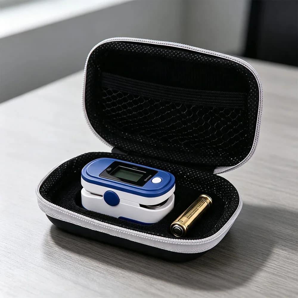 Hard EVA Pulse Oximeter Storage Bag Carrying Case Protective Box Fingertip Pulse Oximeter Bag Portable Zipper