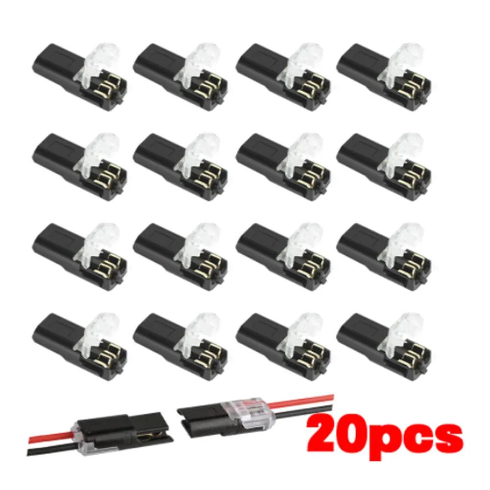 10/25/50PCS Double-wire plug-in connector 2 pin 2 way LED Strip Light Connectors Low Voltage Cable Connector