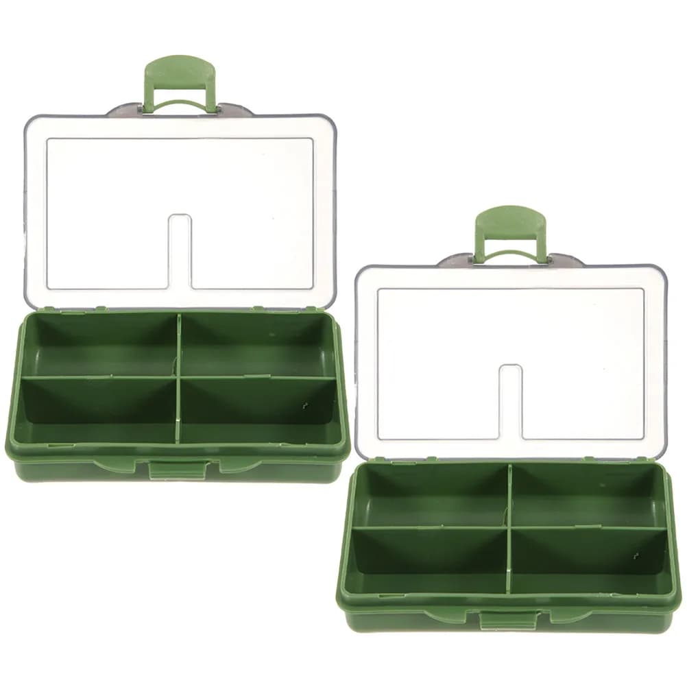 2 Pieces Small Box Fishing Equipment Robust and Urti Resistant, Organizer Compact Portable for baits, hooks and fishing gear