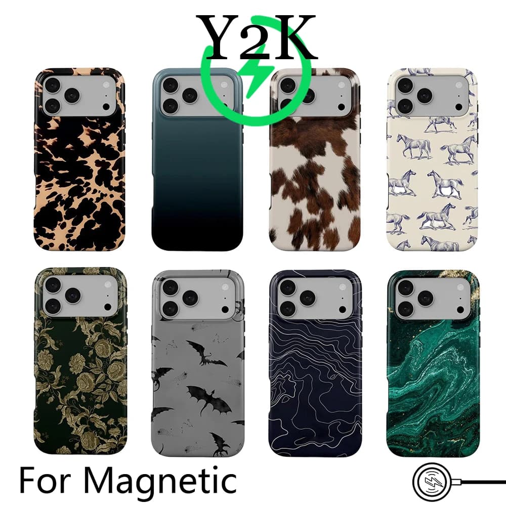 Luxury Clmj Draco Phone Case for iPhone 17 16 15 14 13 12 11 Pro Max Plus Air Magnetic Double-layer Back Cover