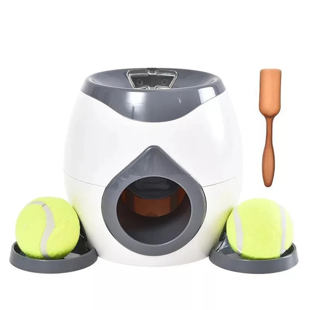 Macchina per l'alimentazione degli animali domestici 2 in 1, macchina interattiva per l'addestramento degli animali domestici, lanciatore automatico di palline da tennis, gioco interattivo