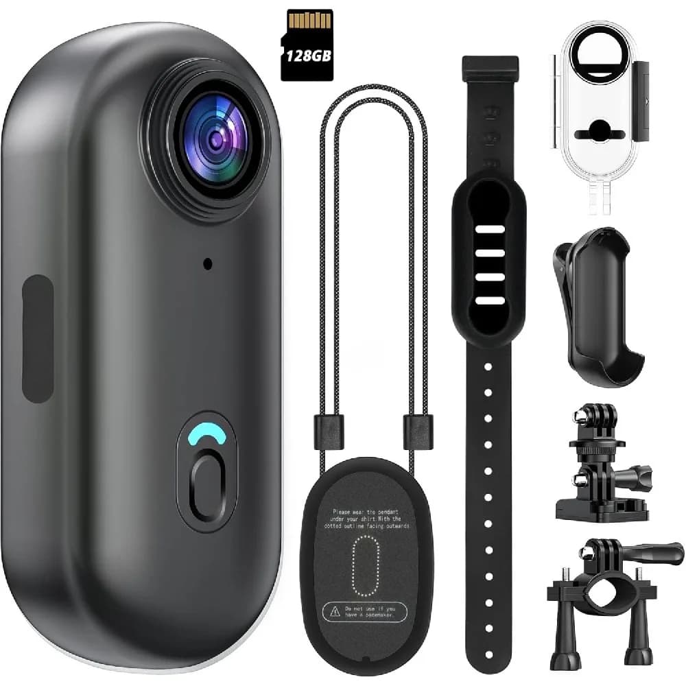 Mini Telecamera 4K per Moto, Action Cam WIFI Compatta, Videocamera POV Leggera per Moto, Sport, Bici, Vlog e Monitoraggio Animali Domestici