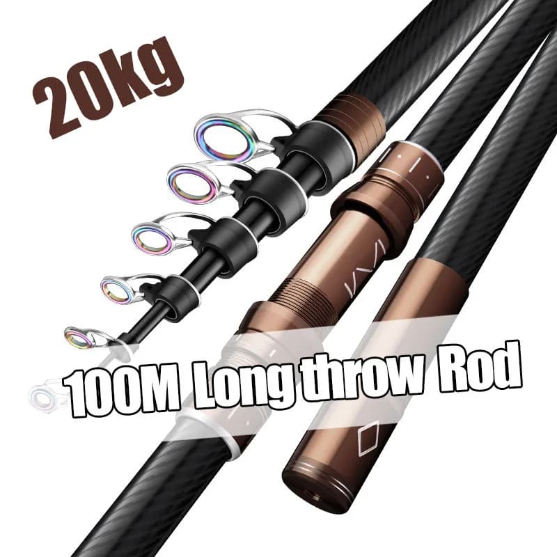 Canna da Pesca Telescopica in Carbonio 2.1M 2.7M 3.6M 4.2M 4.5M per Surfcasting, Spinning e Lancio di Esche