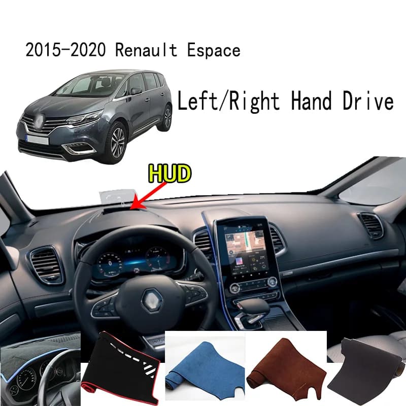 Per il 2015-2020 Renault Espace Dash Zerbino Cruscotto Copertura Pannello strumenti Protezione solare Pad Ornamenti