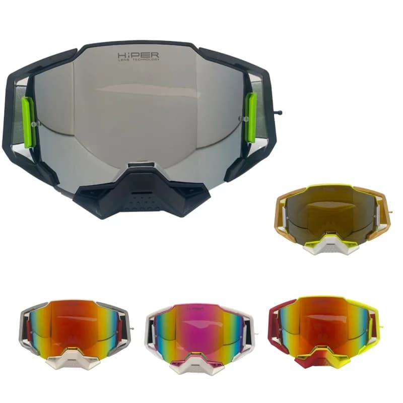 Unisex Sports Protective Goggles Anti‑Glare Shockproof Adjustable Elastic Strap Clear Tinted Lens Cycling Ski Offroad Riding