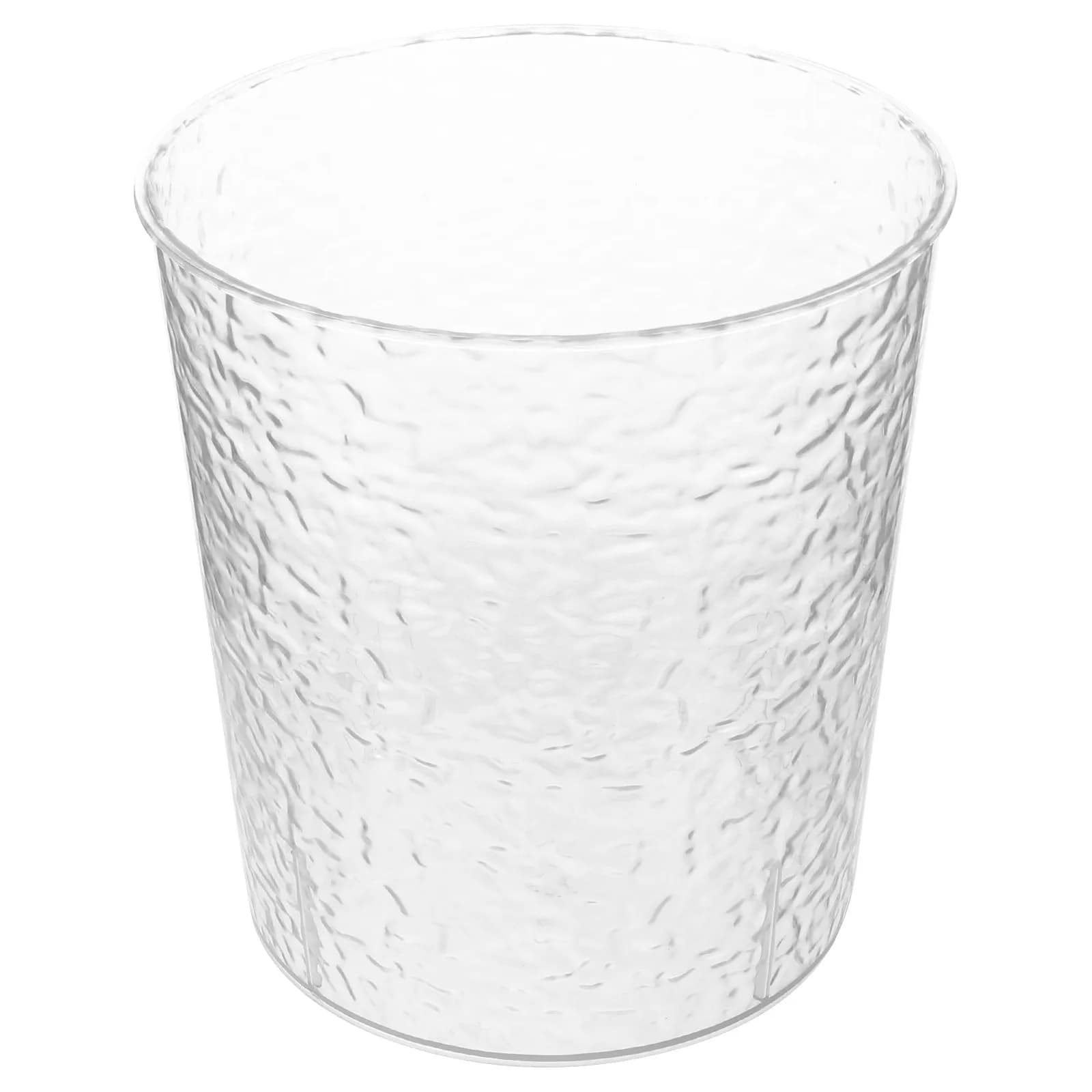 Cestino per Rifiuti Trasparente da 2 Galloni con Coperchio, Design a Onde d'Acqua, Contenitore in Plastica Trasparente per Bagno, Cucina, Dormitorio, Soggiorno