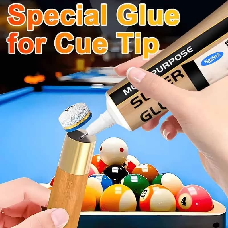 Billiard Cue Tip Repair Glue - High-adhesion for Strong,Crack-resistant Bonding. Quickly Fixes Issues Such as Detached,Loose,or