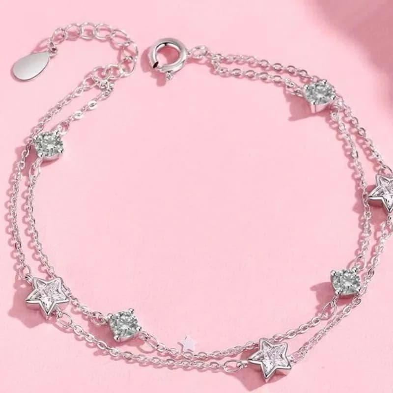 Bracciale doppio stella Bracciale femminile con design di nicchia 2023 Nuovo regalo di San Valentino per la fidanzata
