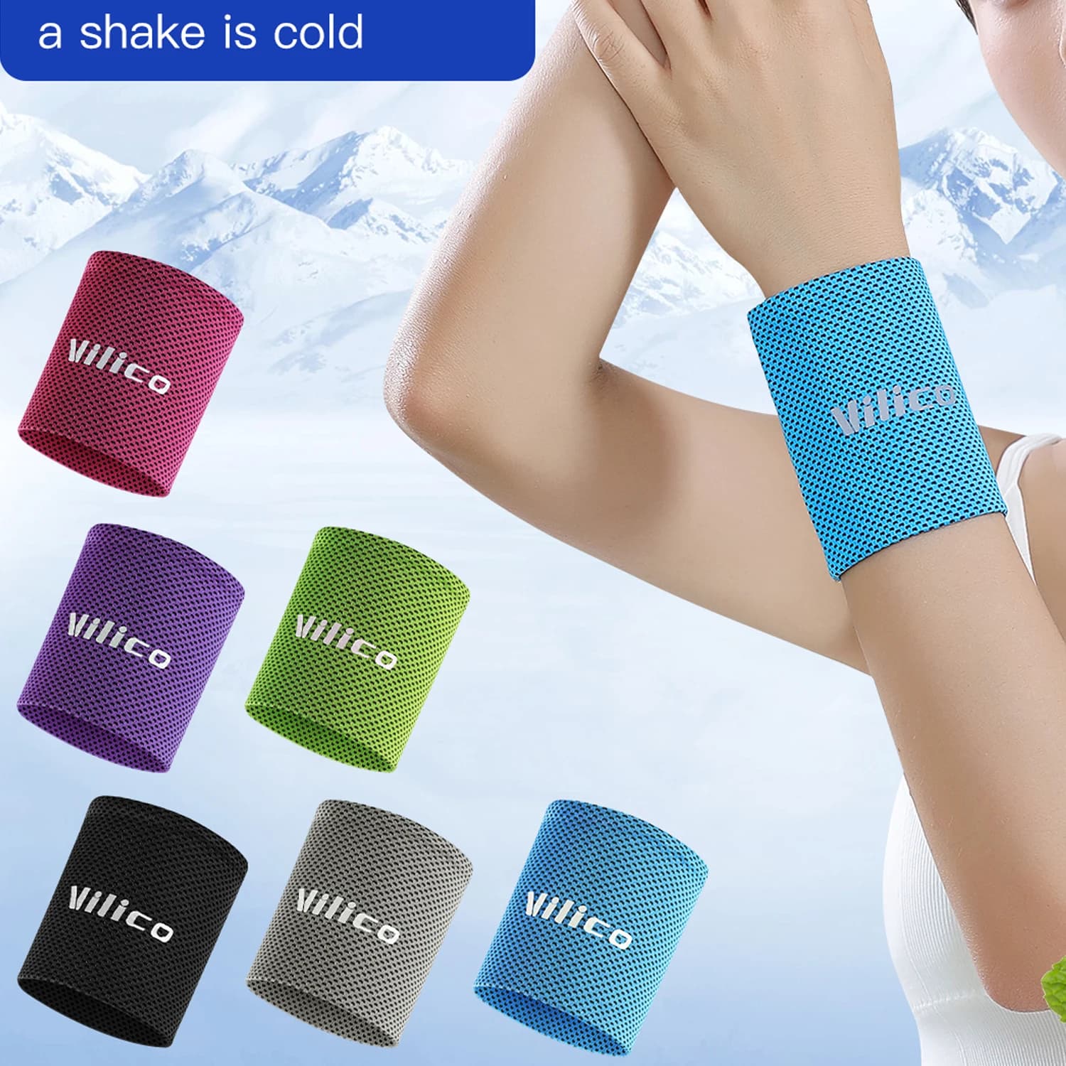 1 PC Estate Raffreddamento del Ghiaccio Polso Fascia per il Sudore Tennis Sport Polsino Pallavolo Palestra Polso Brace Supporto Fascia per il Sudore Asciugamano Polso Proteggi