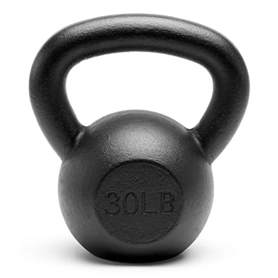 Kettlebell in Ghisa Massiccia Verniciata a Polvere Premium da 5 a 45 libbre per Allenamento in Palestra Domestica, Nera con Finitura Resistente e Antiscivolo