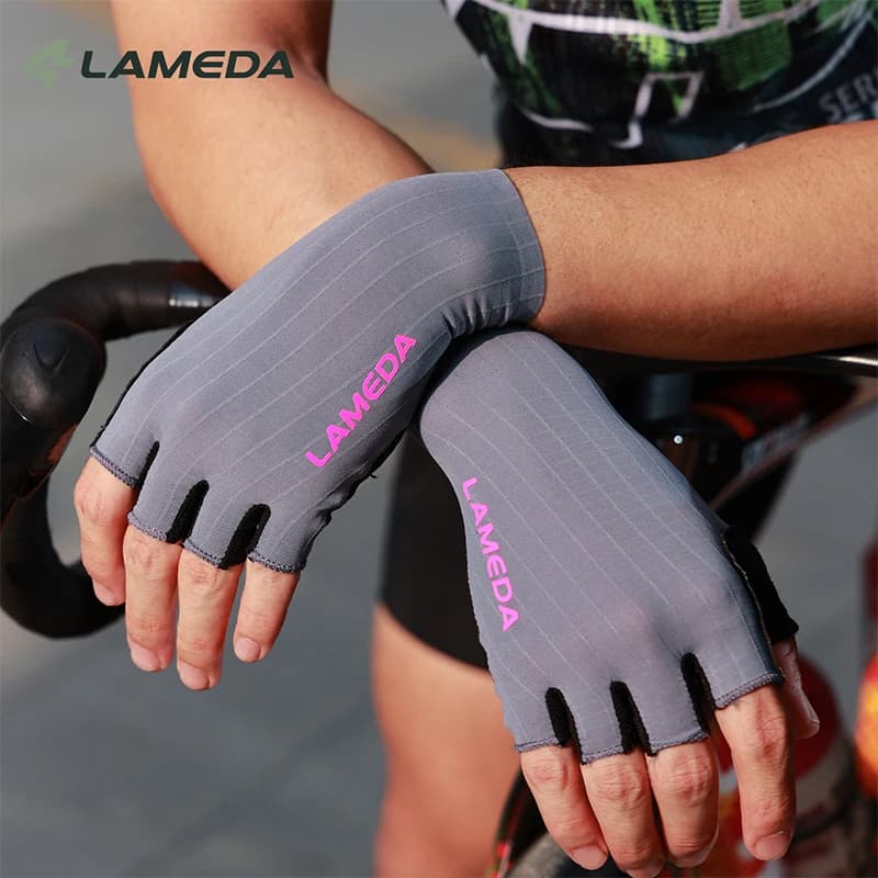 LAMEDA 2026 Summer Half Finger Cycling Gloves Men Women Breathable Non-Slip Shock-Absorbing Lightweight Road MTB Outdoor Sports