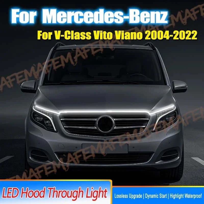Scan Starting Led Car Hood Light Strip Decorative Lamp Flexible DRL For Mercedes Benz V-Class Vito Viano Daytime Running Lights