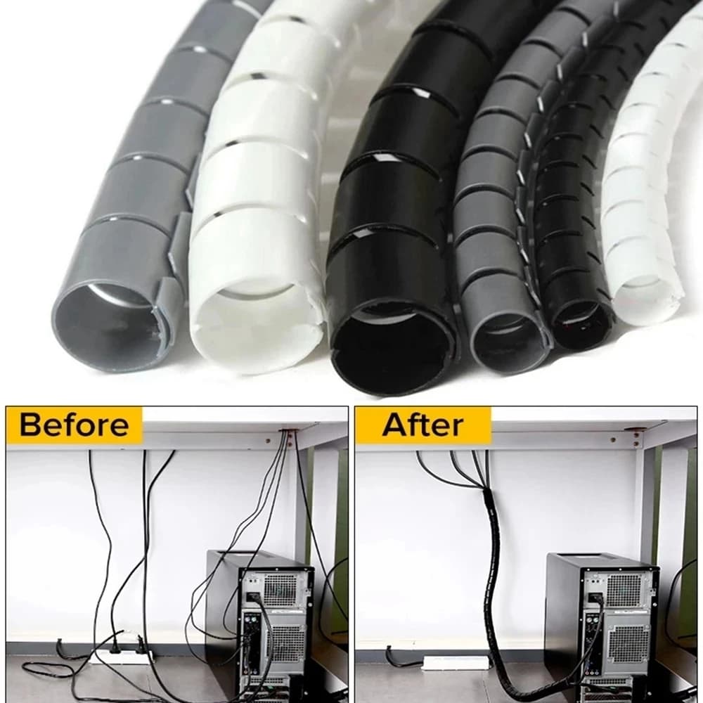 2/1M 16/10mm cavo a spirale flessibile protezione per cavi organizzatore per cavi cavo per Computer strumenti per la gestione dell'organizzatore di Clip per tubi protettivi