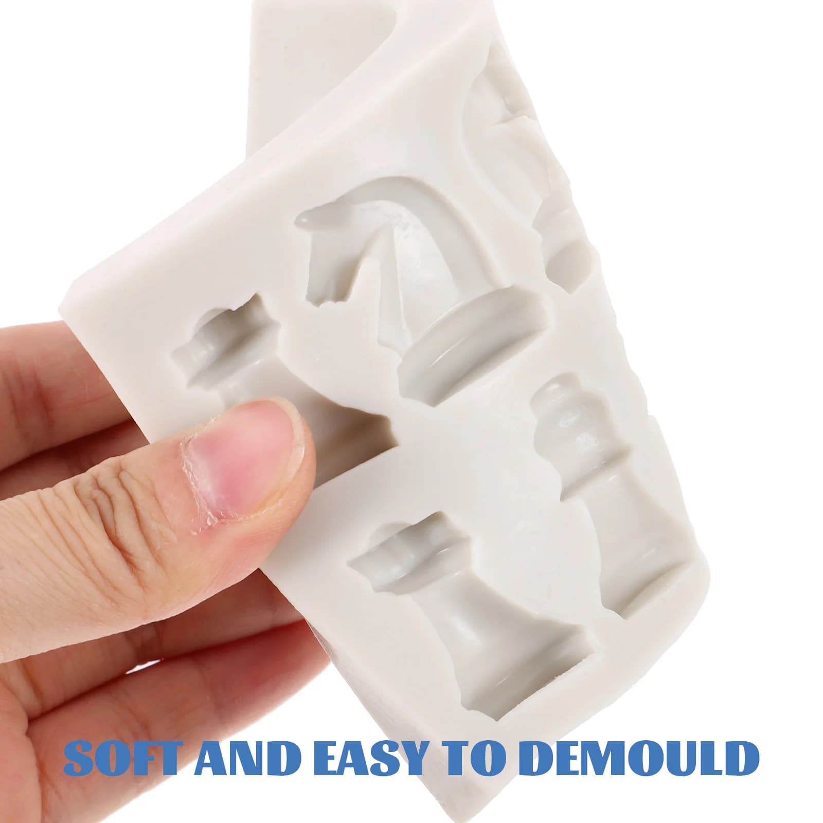 1Set Pezzo degli scacchi internazionale Stampo in silicone riutilizzabile flessibile per colata di resina fai da te Set di scacchi artigianali per realizzare liscio antiaderente