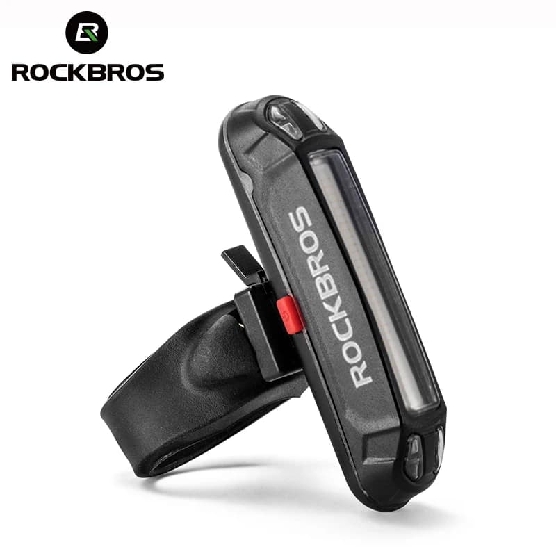 ROCKBROS Fanale posteriore per bici Reggisella impermeabile Avvertimento Luce posteriore per bicicletta MTB Lampada da strada a LED Fanale posteriore Ricarica USB Luce da ciclismo