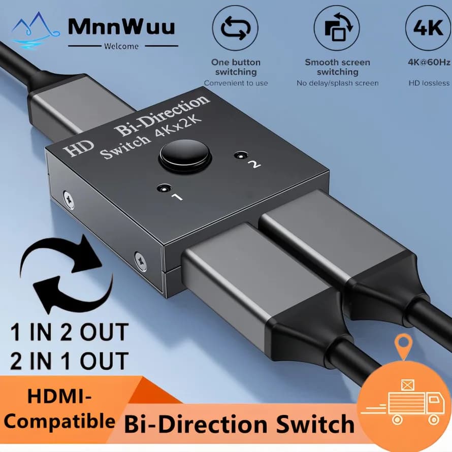 HDMI compatible switch 4K X 2K Bi-Direction 2 ports HDMI compatible switcher for PC portable PS3/4 TV Box to monitor TV projector