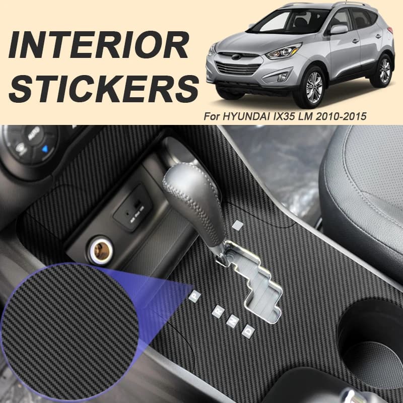 Adesivo interno in carbonio per auto per Hyundai IX35 LM 2010-2015 LHD pannello di sollevamento finestra decalcomania porta ingranaggi pellicola protettiva accessorio