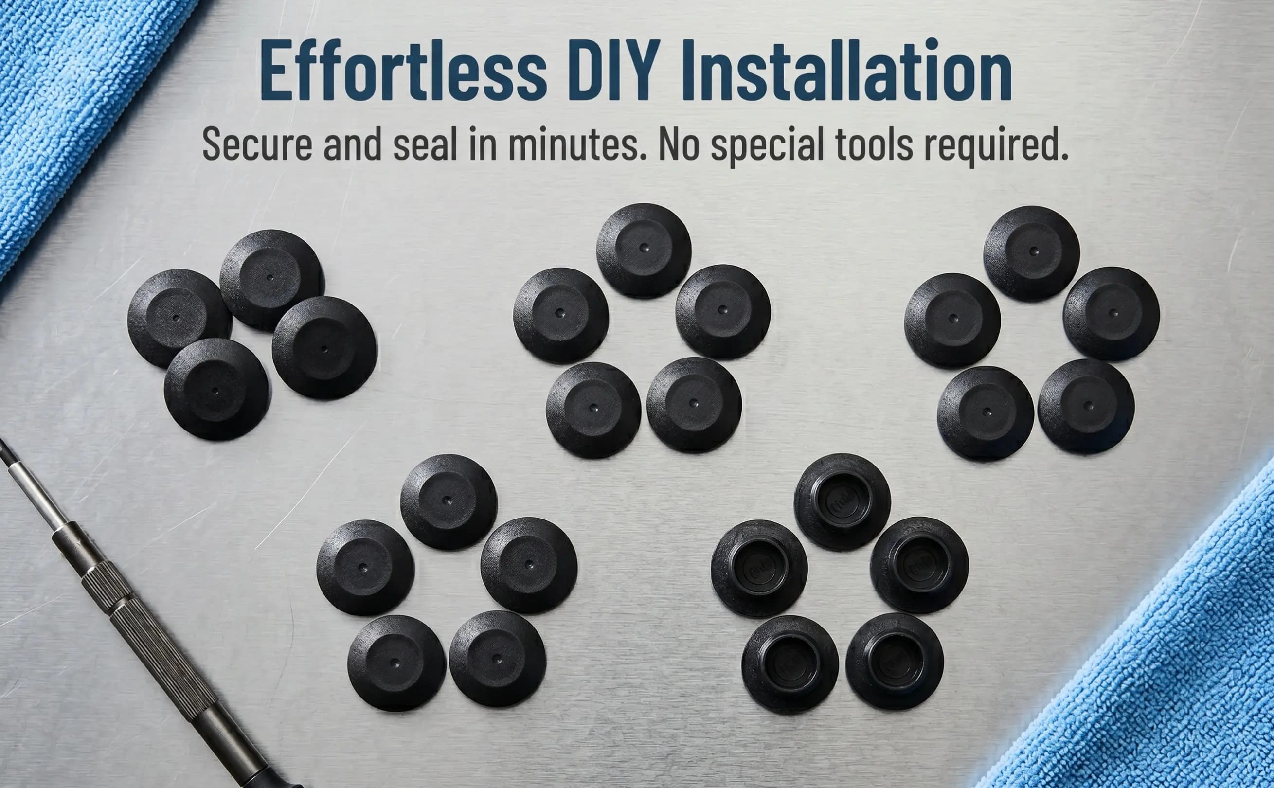 50Pcs Automotive Round Hole Plugs Black PVC Rubber Sealing Stopper 12.5-13.3mm for Car Door Trunk Panel Dustproof Moistureproof