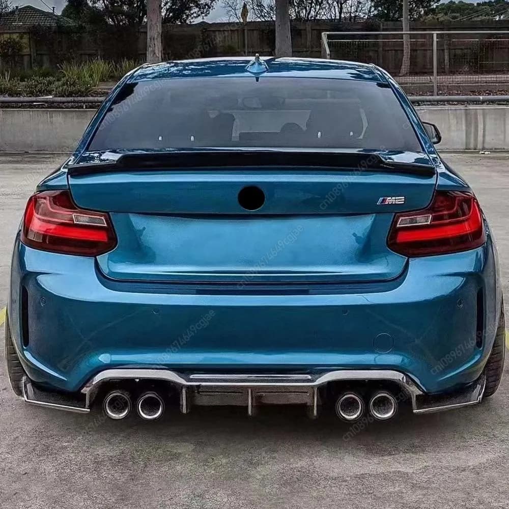 Auto Rear bumper Lip Spoiler Side Diffuser Splitter Apron Black Guards / Carbon Appearance For BMW F87 M2C Coupe 2016-2022 Tuning