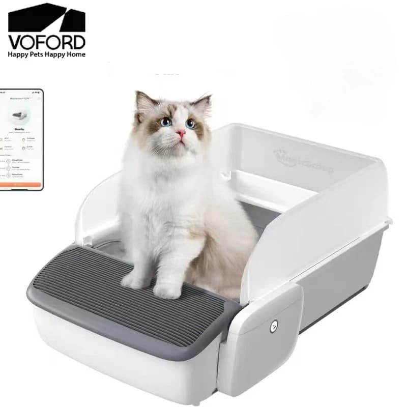 VOFORD Lettiera Automatica Autopulente per Gatti, Lettiera Intelligente Smart per Gatti, Toilette Aperta/Semi-chiusa per Gatti