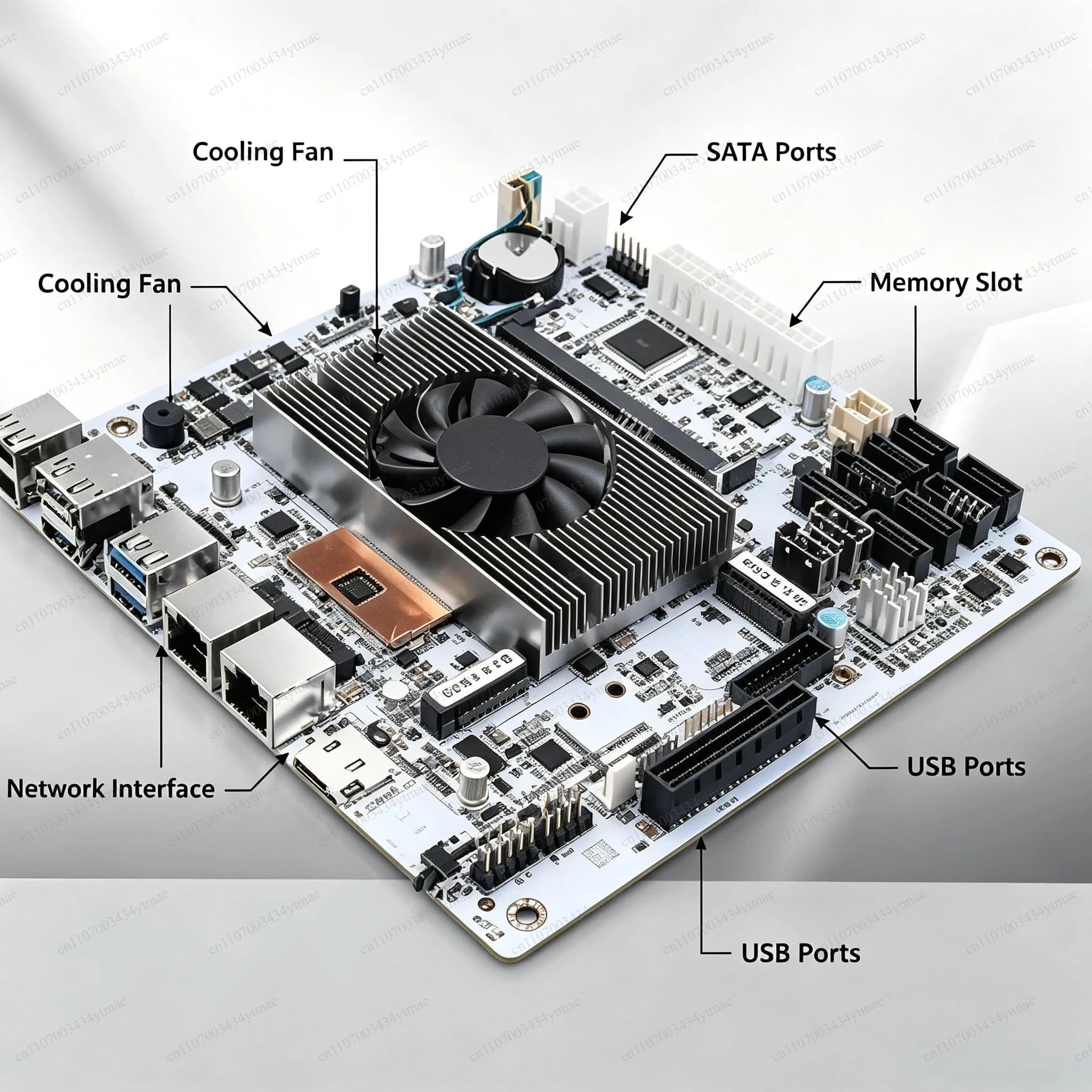 I5‑8265UES 8‑Bay NAS Motherboard, 8 SATA Ports Dual M.2 Slots, Support DDR4 RAM For Home Storage Server Build