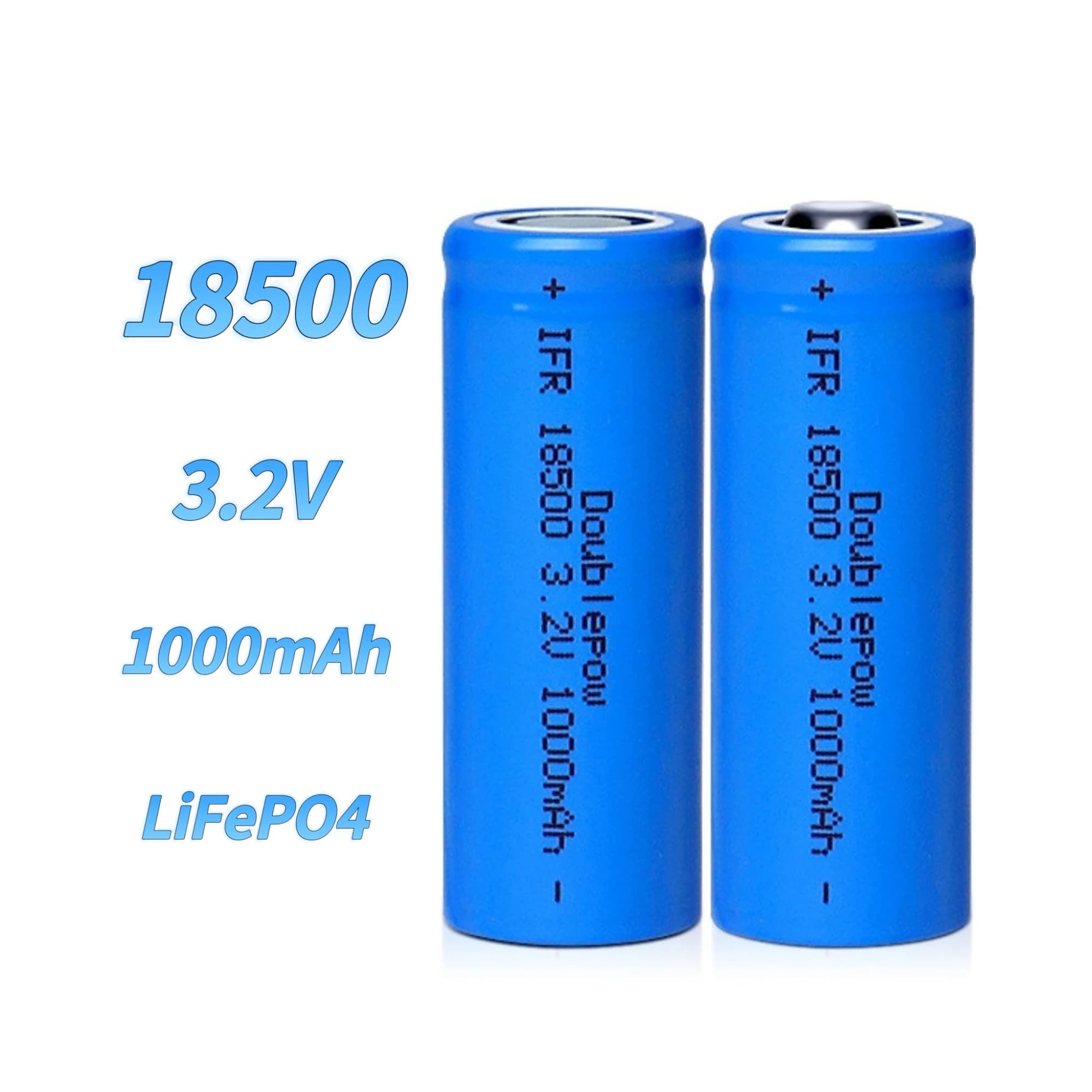 2PCS 18500 LiFePO4 Battery 3.2V 1000mAh LiFePO4 Battery Charger for Electric Flashlight Speaker Brush Electric Radio Razor Spremiagrumi