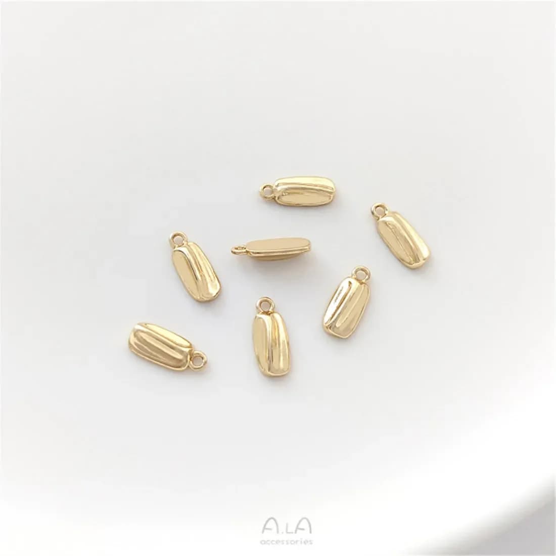 Chiusura a Moschettone in Oro 14K con Catena di Estensione, Ciondolo a Forma di Chicco di Caffè, Accessori per Creazione di Gioielli Fai-da-Te