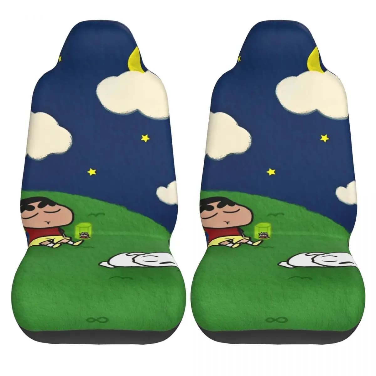 Crayons Nohara Shinnosuke Car Seat Covers, Shins-chans Vintage Car Seat Covers, Breathable Polyester Car Seat Covers, 2 Parts
