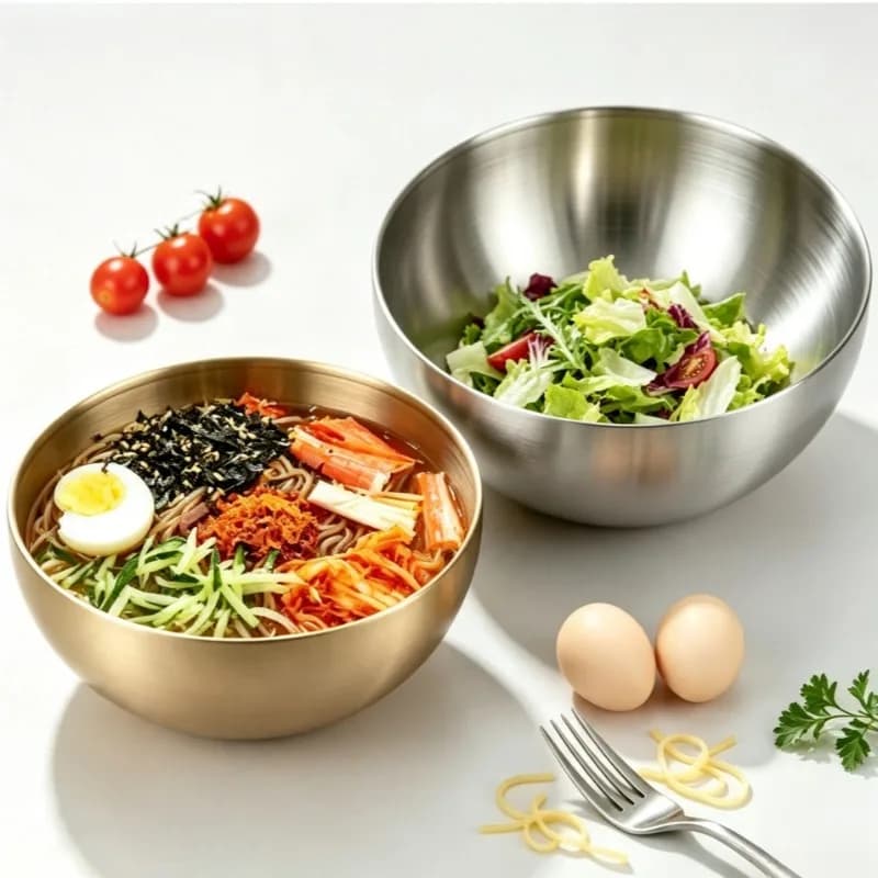 Stainless Steel Mixing Bowls Metal Serving Salad Bowls, Baking Food Storage Containers for Baking, Cooking, Making Salads, Soups
