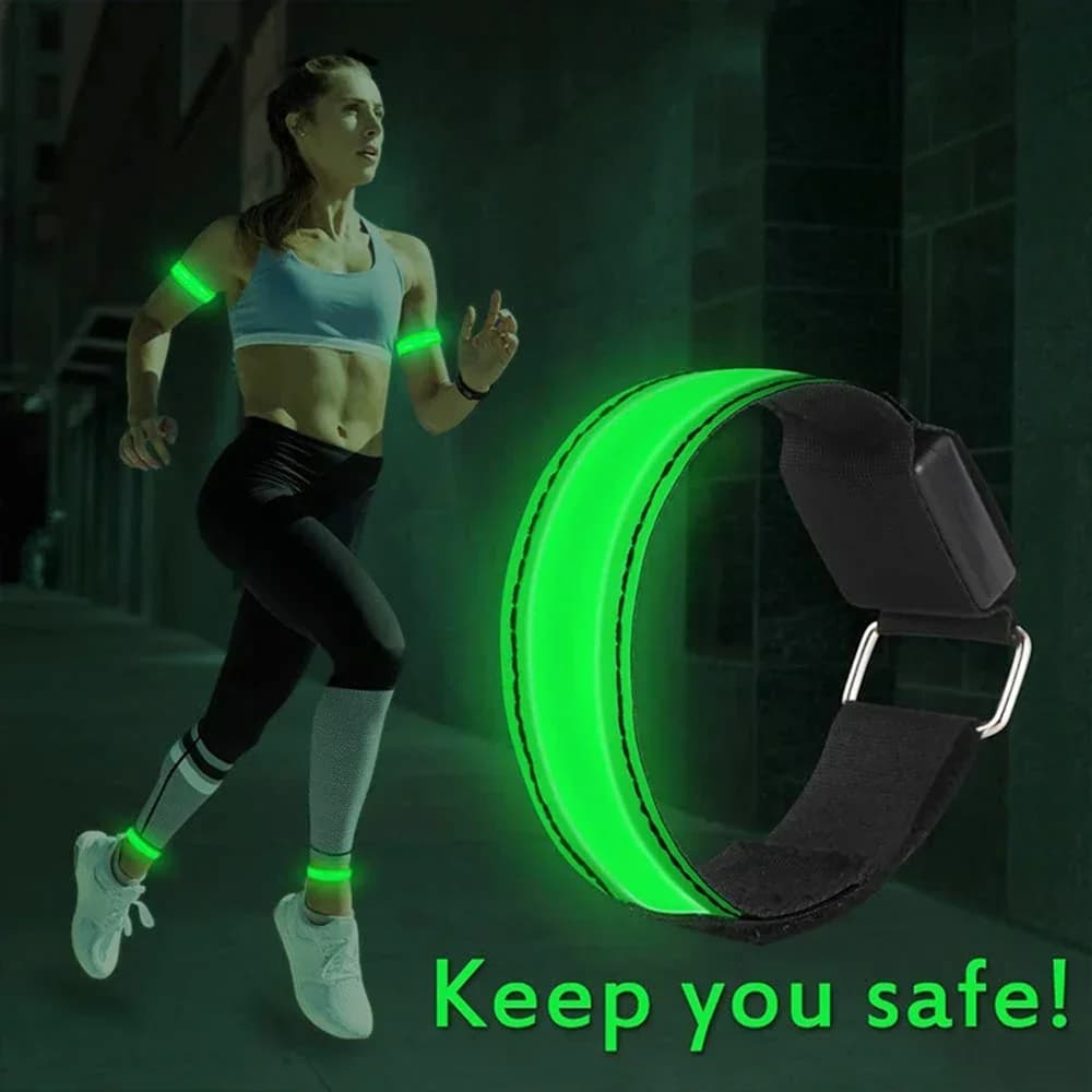 LED Light Luminous Night Running Armband Belt Night Reflective Night Armband Cycling Concert Roller Light