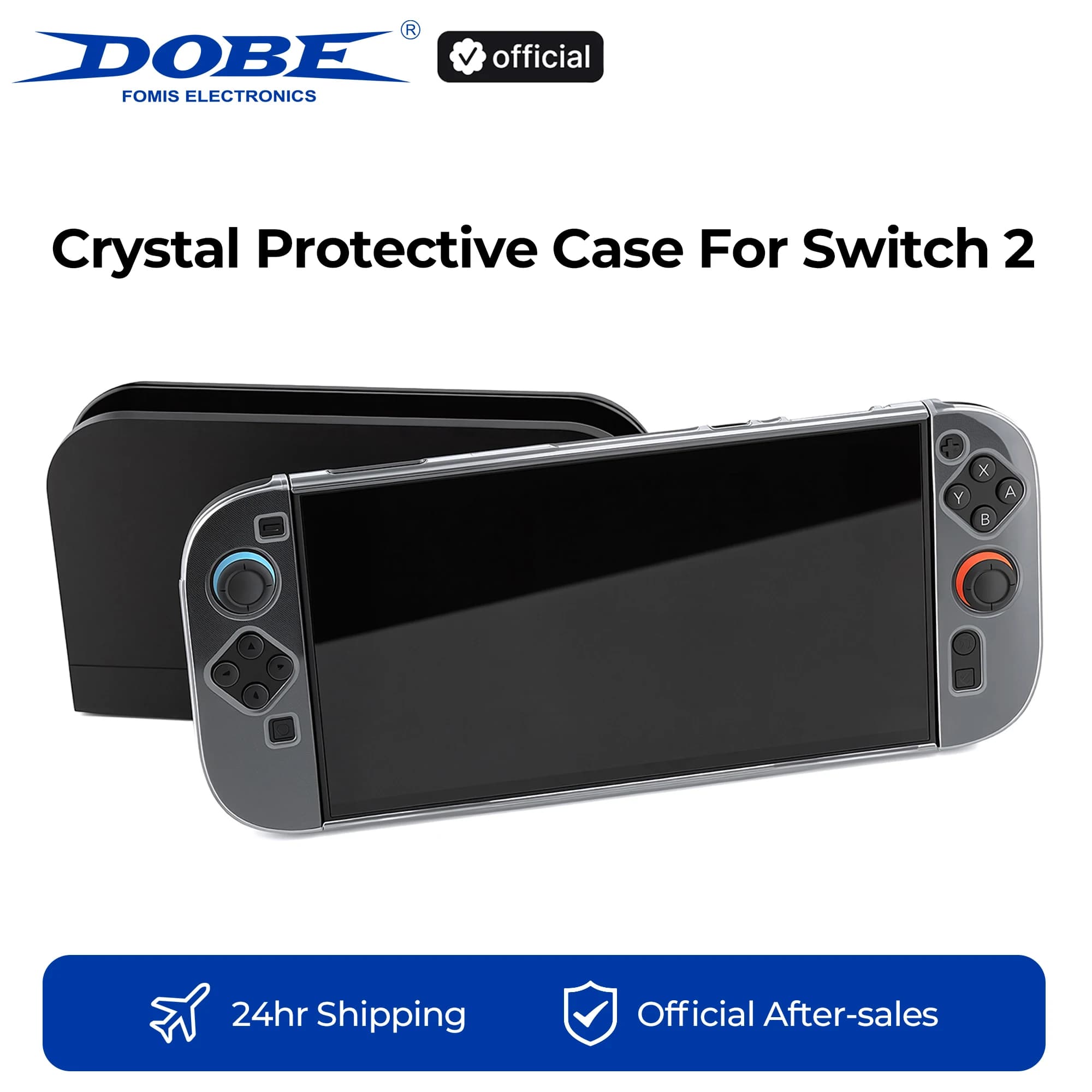 Custodia Protettiva in Cristallo DOBE per Console Switch 2 | Cover Trasparente Anti-Graffio in TPU, Custodia per Console in PU, per Accessori Switch 2