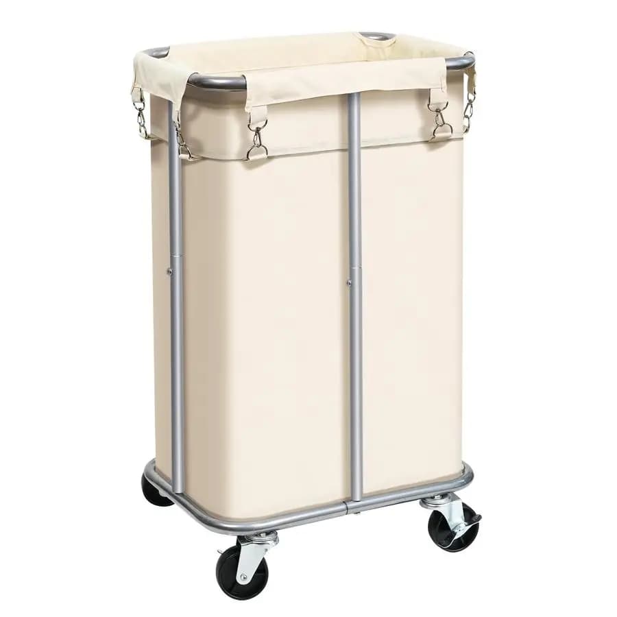 Basket Wallet with Wheels, White Basket with Removable Sack, 100L White Paper Wallet, High and Streat White Clothes Basket