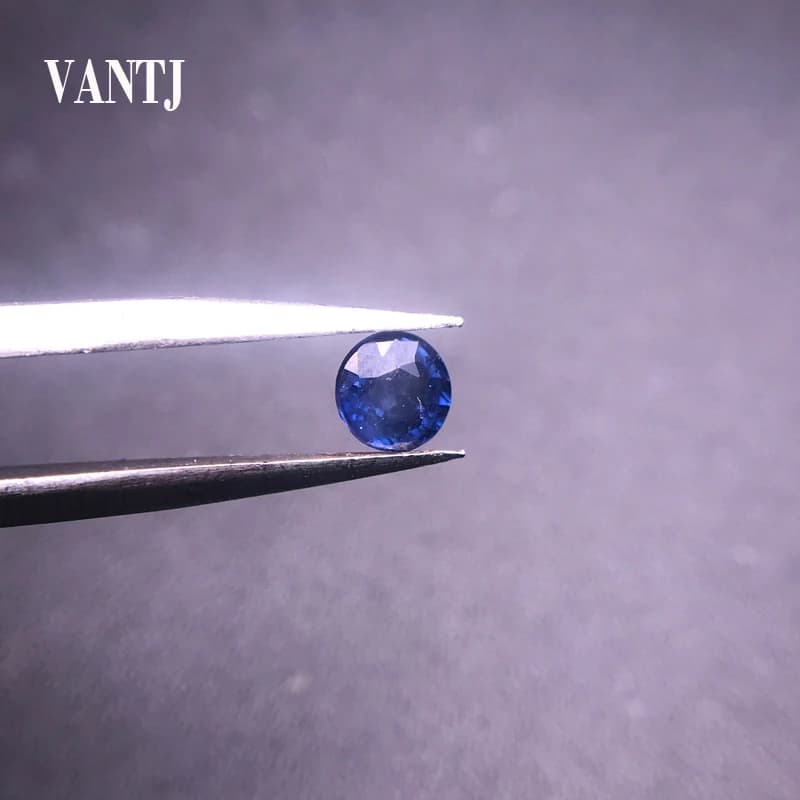 VANTJ zaffiro blu naturale pietra preziosa sciolta rotonda 4/5mm gemme per gioielli fai da te con montaggio in oro argento