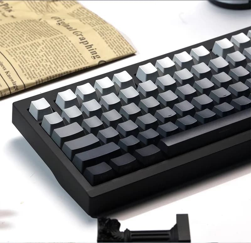 Lato grigio sfumato stampato Shine Through Keycaps PBT Double Shot Keycap per MX Switch Gaming Tastiera meccanica RGB Key Caps
