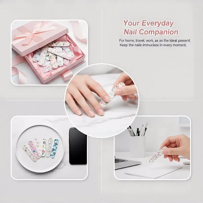 Set di 20 Lime per Unghie a Doppia Faccia, Kit di Strumenti per Nail Art per Uso Domestico e Professionale, Lime Monouso per una Lima Unghie Efficiente