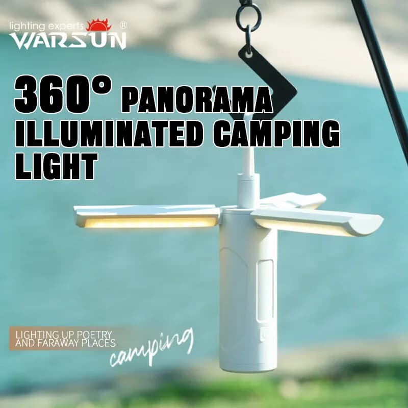 Warsun LT300 Foldable USB Rechargeable Tent Camping Light 4000mAh Travel Lanterns Outdoor Emergency Lighting LED Camping Lamp