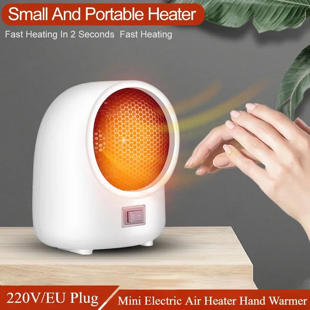 220V Ventilatore Caldo Riscaldatore Mini Riscaldatore Elettrico Desktop Riscaldamento Rapido Casa Riscaldatore Elettrico Portatile Per Home Office Scaldamani Scaldamani