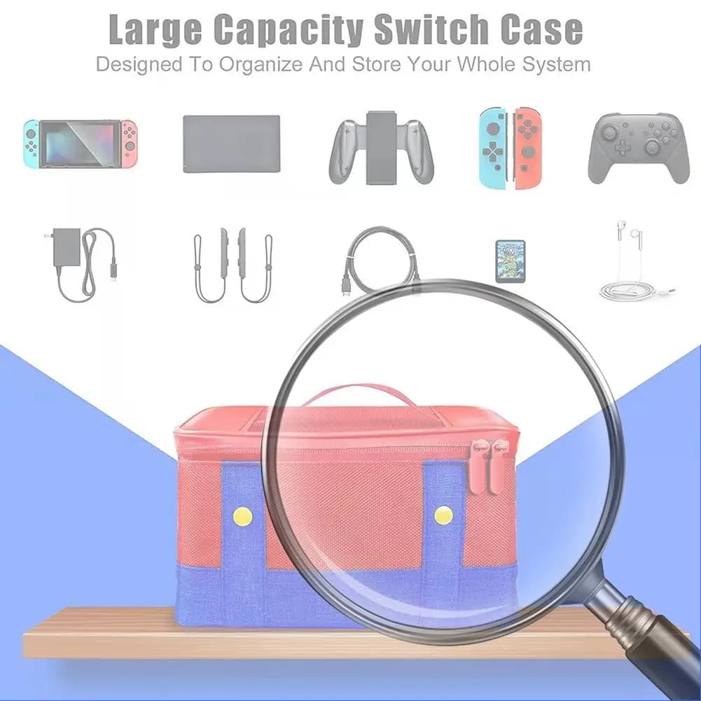 Custodia Protettiva Grande Impermeabile per Trasporto, Borsa da Viaggio Anti-Graffio per Accessori di Gioco NS Switch/Switch OLED