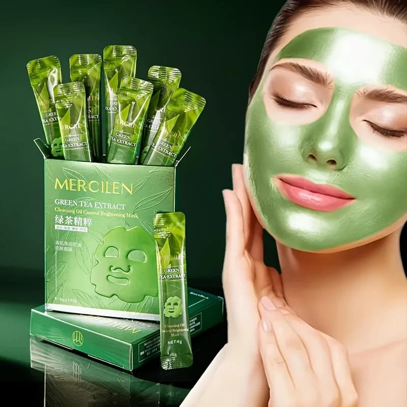 10 pz Mercilen Tè Verde Peeling Maschere Per Il Viso Idratante Idratante Anti-Aging Sbiancamento Peel-Off Maschera Per Il Viso Maschere Strappo