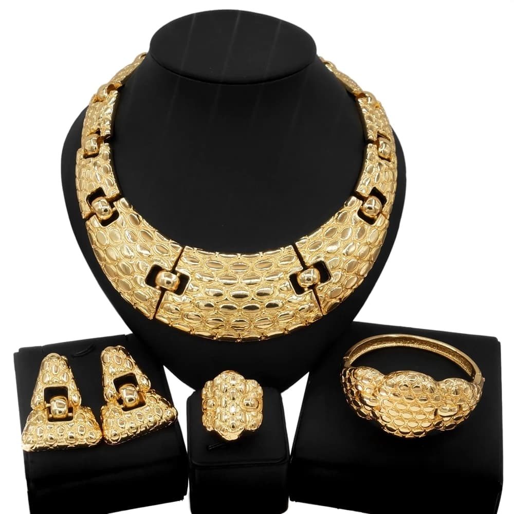 Set di collane da donna Set di gioielli di moda Dubai per collana da donna Accessori per gioielli da festa di nozze