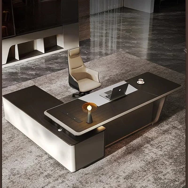 Scrivanie per ufficio moderne estetiche Cassetti Scrivanie per computer elettriche di design regolabili a forma di L Gaming Home Escritorio Furniture