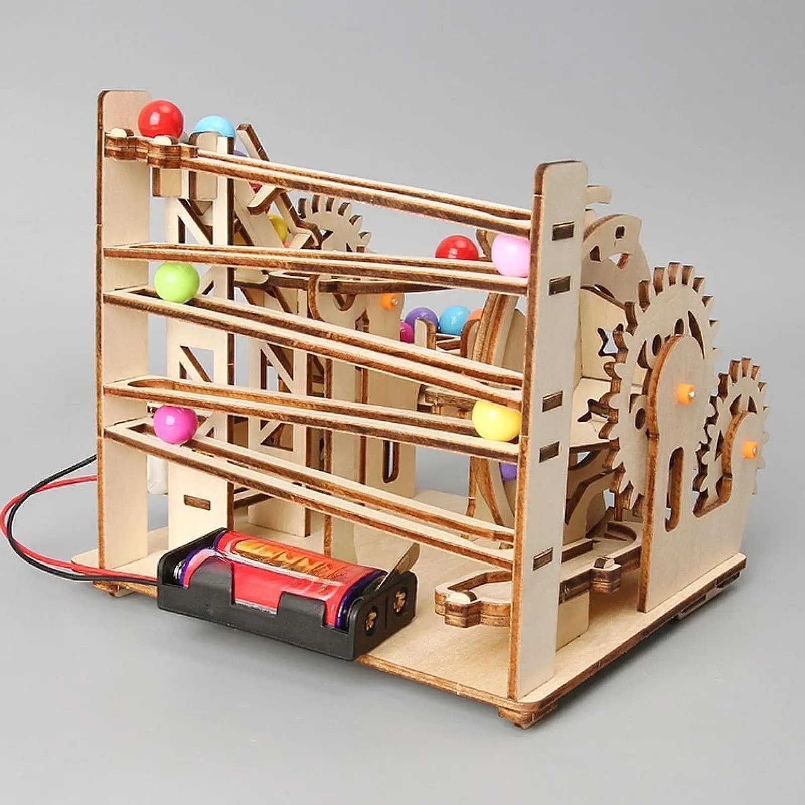 Puzzle elettrico 3D in legno Kit scientifico fai-da-te per attività ricreative 17,5x15x13,8 cm Modello di edificio