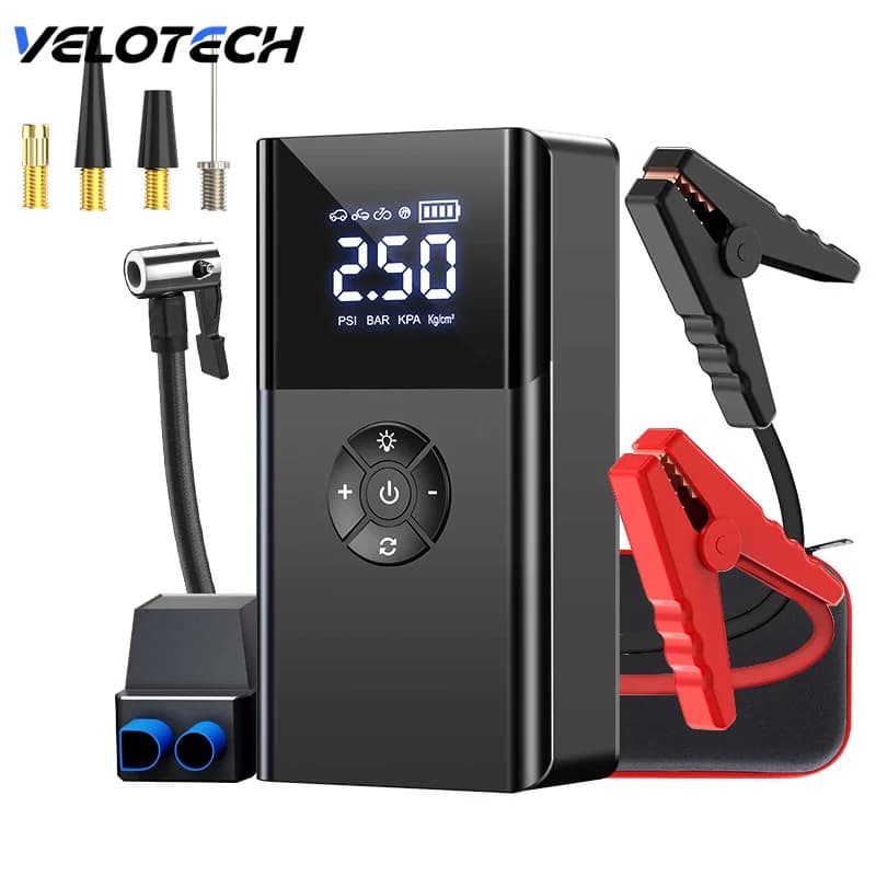 Batteria per auto Avviamento di emergenza Accumulatori e caricabatterie di riserva 12V Dispositivo di avviamento di emergenza automatico Compressore d'aria Caricatore booster portatile 6000mA-12000mA