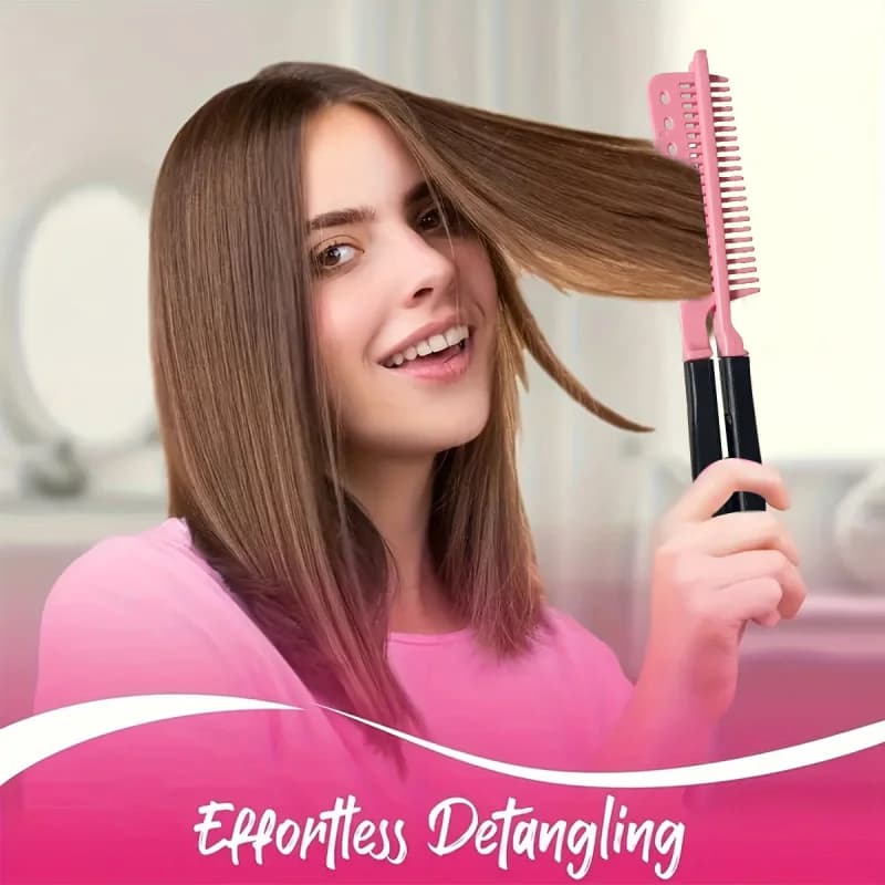 Spazzola per Capelli Volumizzante con Clip a V, Pettine per Acconciature, Strumento Domestico per Lisciare e Modellare i Capelli