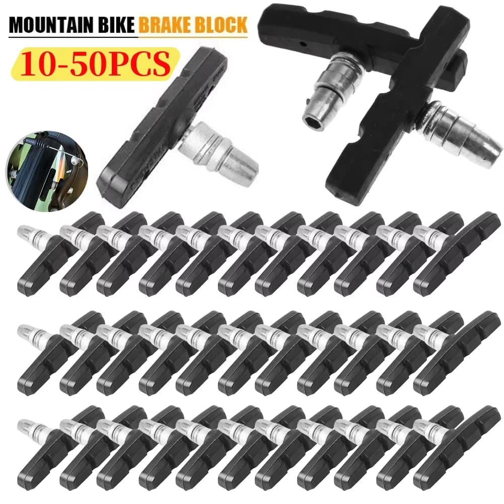 10-50PCS V Type Silent Brake Pads Shoes Bike Bicycle Cycling Mountain Bike Dead Speed Brake Pads For Mountain Folding Bikes Part
