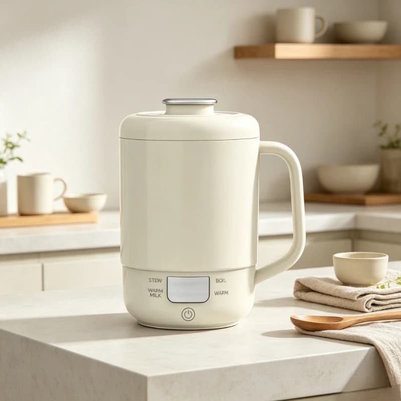 Unisex Portable Electric Kettle Cup, Auto Hot Water Heating Mug for Home, Acid-Resistant Anti-Corrosion Durable Long-Lasting