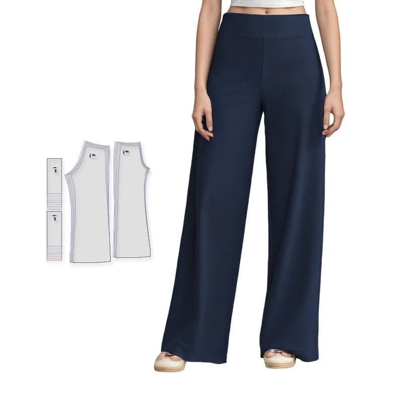 Modelli di cucito per pantaloni elasticizzati da donna in 8 taglie (XS-4XL), kit cucito per principianti per abbigliamento femminile