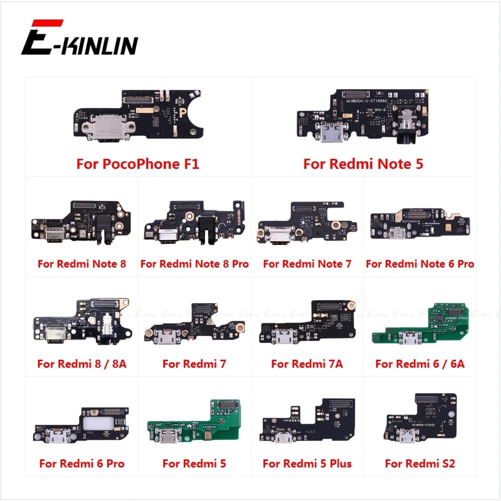 Parts of charging port connector Flexible cable Microphone for XiaoMi PocoPhone F1 Redmi Note 8 8T 7 6 5 Pro Plus 8A 7A 6A S2